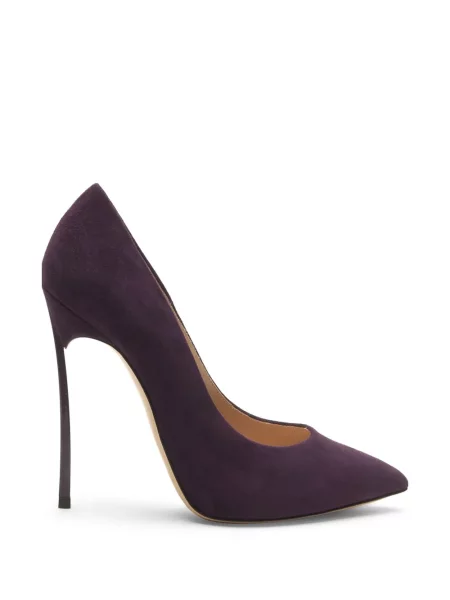 Pantofi cu toc Casadei din piele de căprioară violet