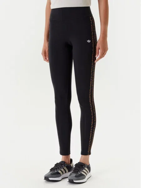 Смугасті легінси Adidas чорні