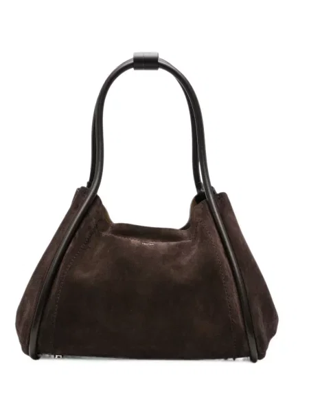 Geantă shopper Max Mara din piele de căprioară maro