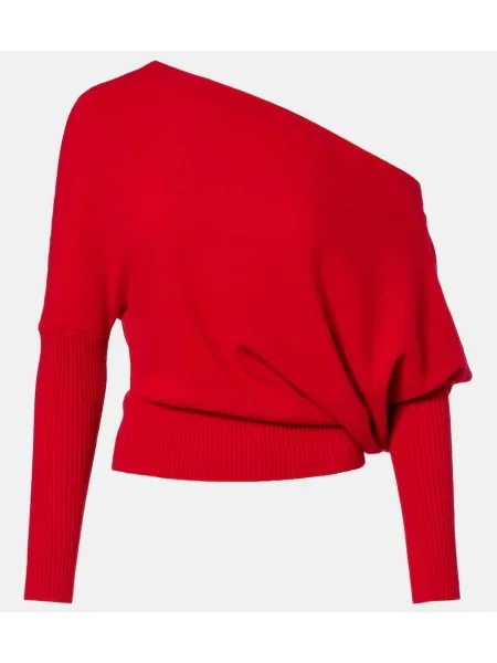 Pulover Altuzarra din cașmir cu un umăr gol roșu