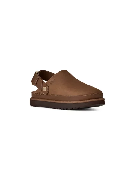 Klapki Ugg skórzane brązowe