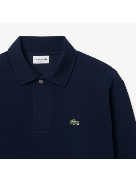Lacoste Bluza Z Piki Kołnierz Polo granatowa