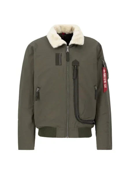 ALPHA INDUSTRIES Prehodna jakna kremna / oliva črna