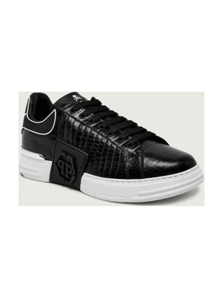 Philipp Plein Teniși din piele Low-top Sneakers Phantom Kick$ negru
