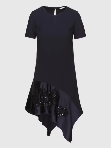 Темно-синє плаття з вишивкою паєтками P.a.r.o.s.h. синя