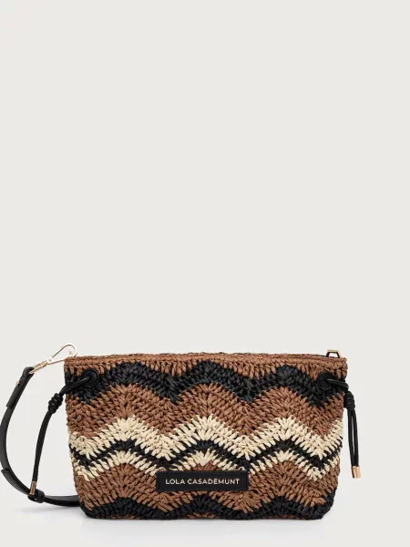 Lola Casademunt geantă crossbody pentru femei împletită maro