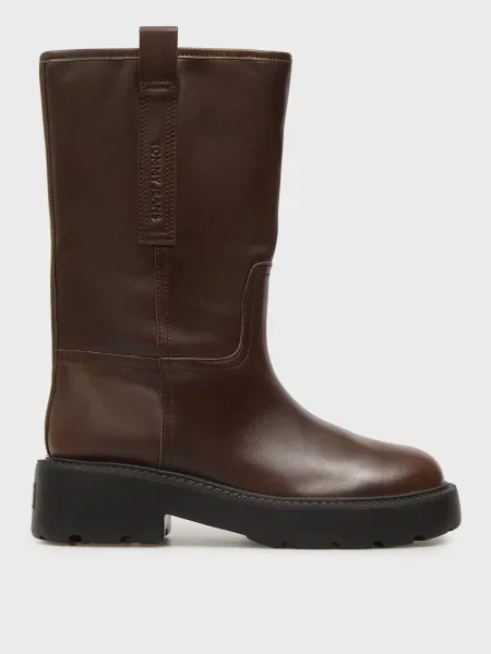 Шкіряні чоботи Tommy Jeans коричневі
