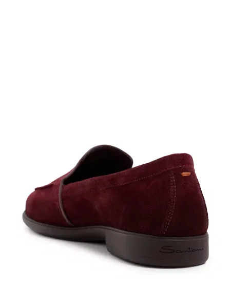 Chiloți Santoni din piele de căprioară slip-on roșu
