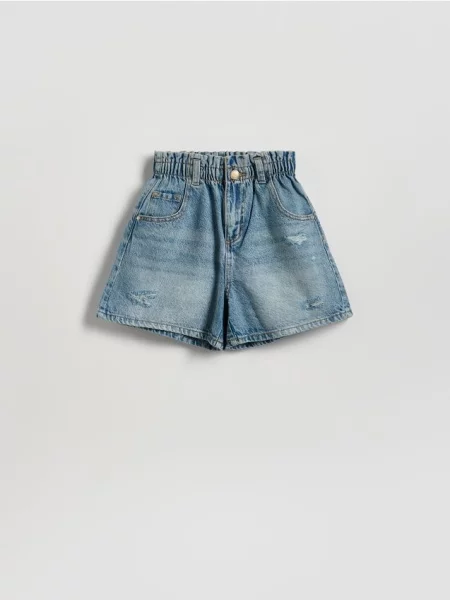 Reserved Джинсові шорти paperbag синій