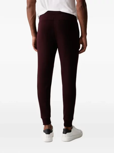 Pantaloni Lacoste alergare cu autograf maro