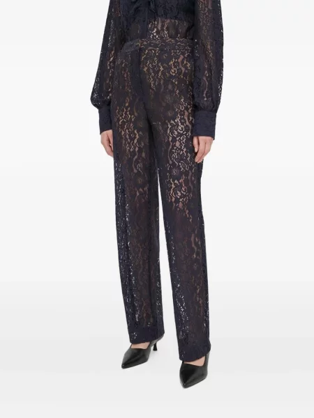 Spodnie Bruuns Bazaar w kwiatki koronkowe czarne