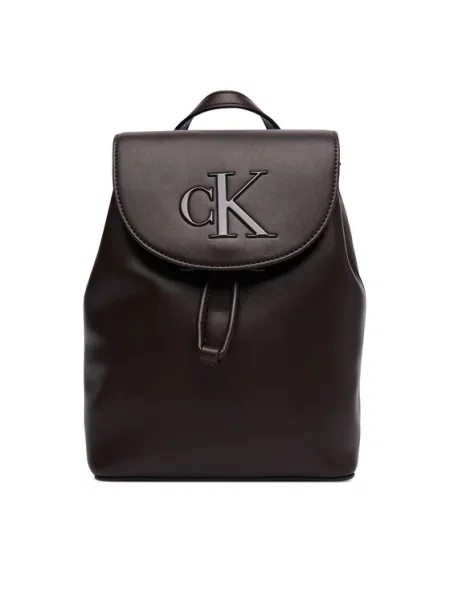 Rucsac Calvin Klein Bold Ck Flap Mini Backpack închis maro