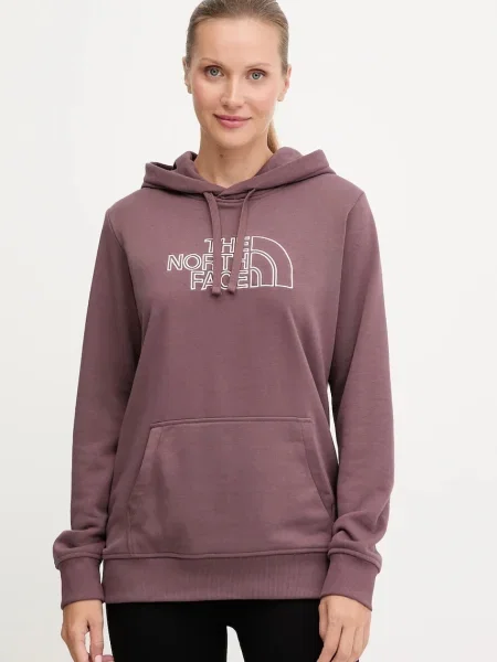 The North Face bluză Drew Peak Light cu glugă cu imprimeu violet