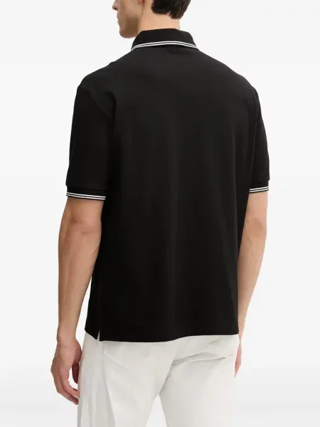Поло тениска Armani Exchange бродирана черно