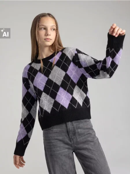 Sinsay Svetr s geometrickým vzorem vícebarevná