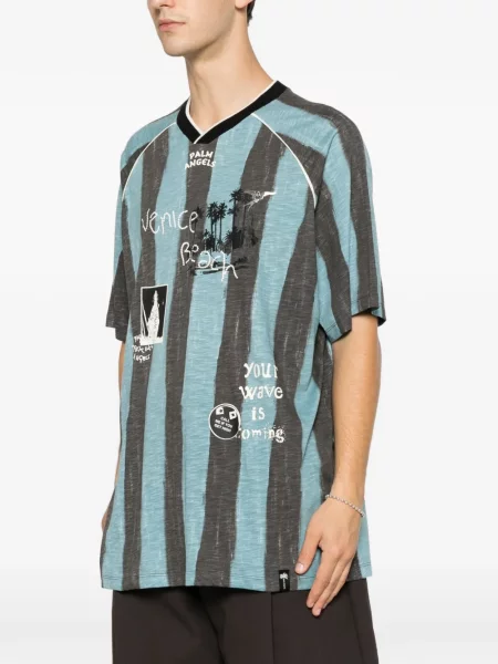 Tricou Palm Angels cu imagine albastru