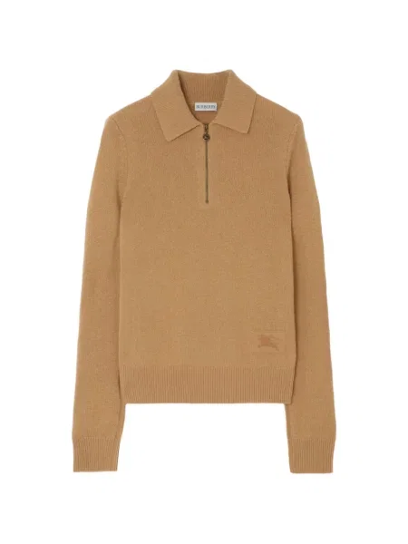 Lung tricou polo Burberry din cașmir