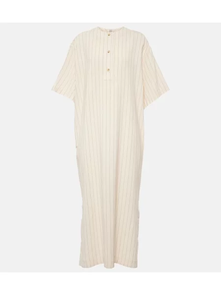 Sukienka koszulowa Toteme w paski do kolan garniturowa biała