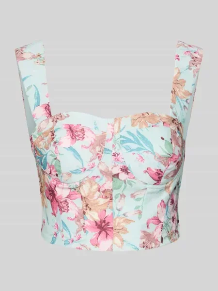 Bluzka krótka na ramiączkach z marszczonymi detalami z tyłu Adlysh