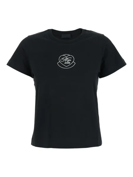 Tricou Moncler cu motiv cu inimi negru