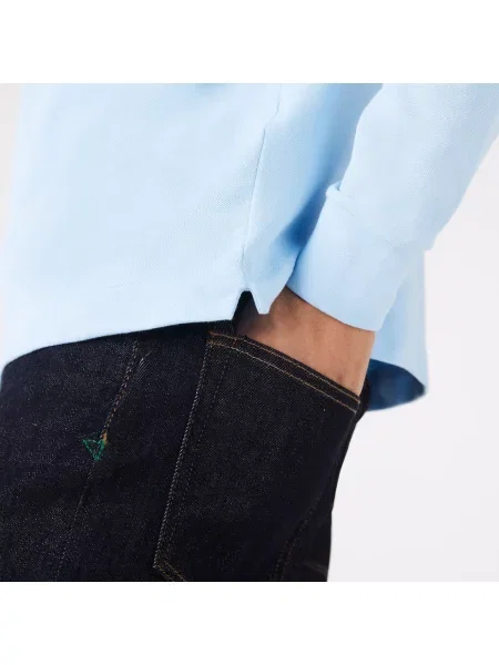 Lacoste Koszulka Polo Z Długim Rękawem Smart Paris Z Elastycznej Bawełny niebieska