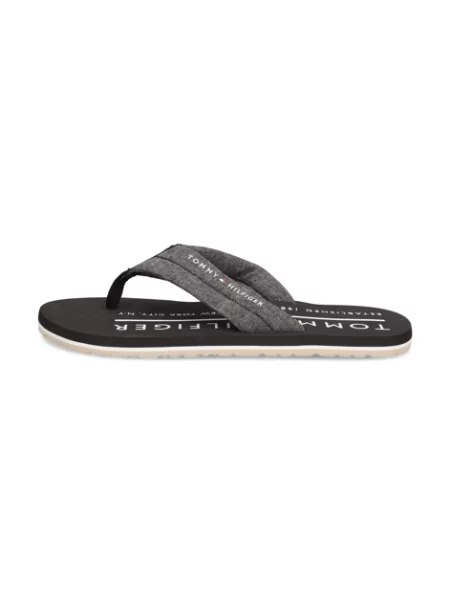 Žabky Tommy Hilfiger Chambray Beach Sandal black černé