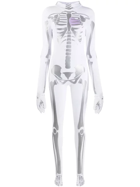 Salopetă Natasha Zinko cu imagine alb