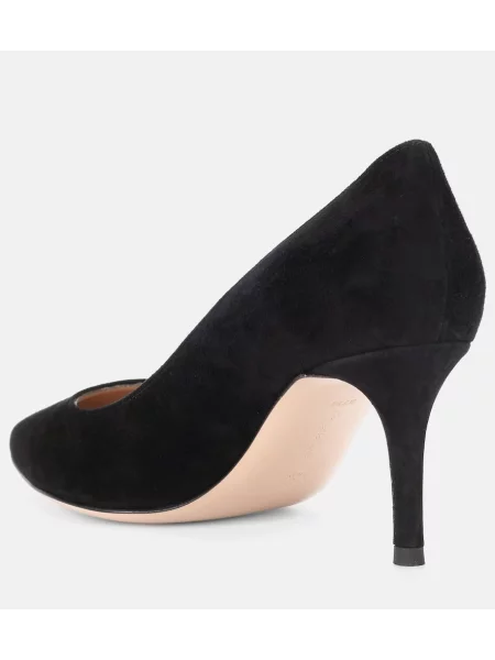 Pantofi cu toc Gianvito Rossi din piele de căprioară negru
