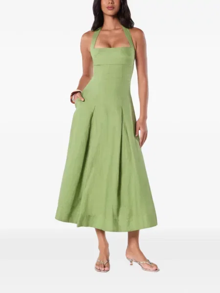 Rochie midi Nicholas cu gât halter verde