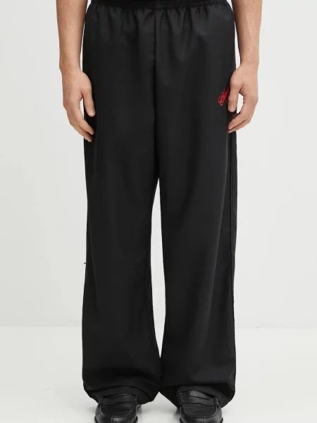 Vlněné kalhoty Willy Chavarria Ruff Rider ve střihu chinos černá