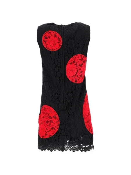 Puntíkaté krajkové oblekové mini šaty Dolce & Gabbana Pre-owned černé