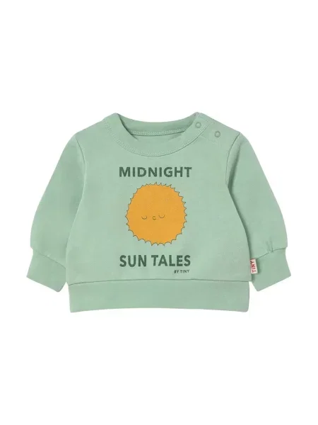 Tinycottons Dětská mikina SUN TALES GRAPHIC BABY SWEATSHIRT zelená