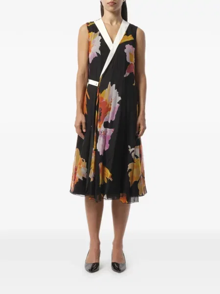 Rochie Lanvin cu model floral cu imagine plic negru