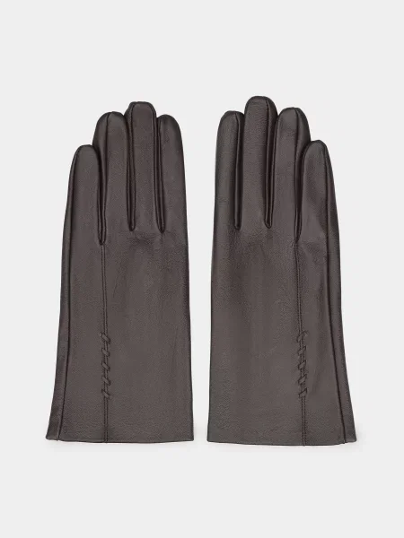 Braska Рукавички Темно-коричневий Шкіра коричневі