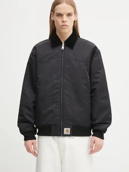 Μπουφάν Carhartt WIP Santa Fe Alumni Jacket UNISEX Black/ Scarlet M μαύρο
