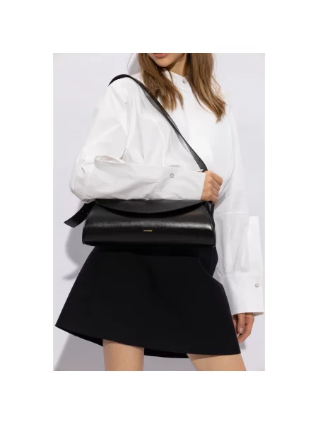 Torebka Jil Sander w geometryczne wzory czarna
