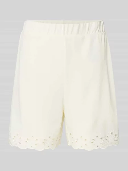 Szorty dresowe o kroju comfort fit z mieszanki bawełny model CHILLI SUMMER' Pieces białe