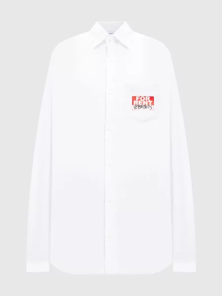 Сорочка з принтом логотипа Vetements біла