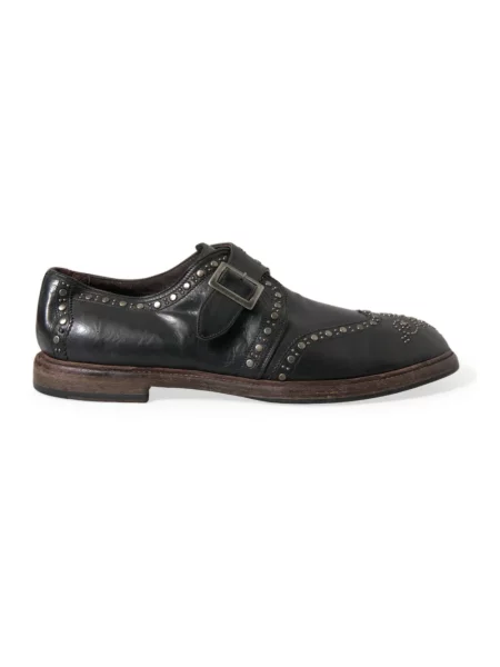 Półbuty Dolce And Gabbana skórzane eleganckie czarne