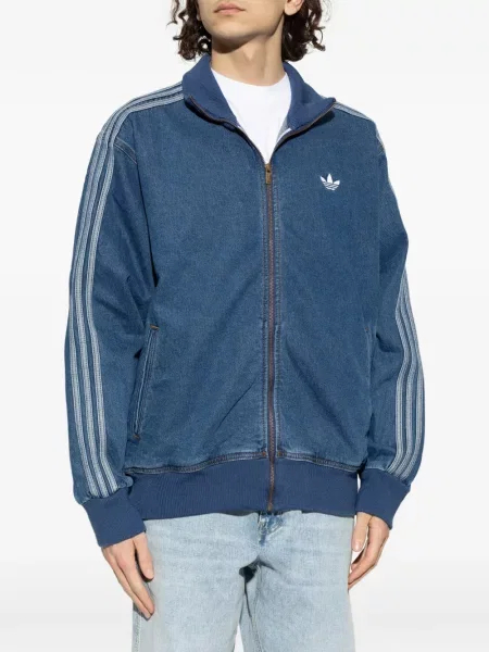 Дънков елек Adidas на райета с връзки с дантела бяло