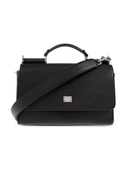 Torebka Dolce And Gabbana skórzana biznesowa czarna