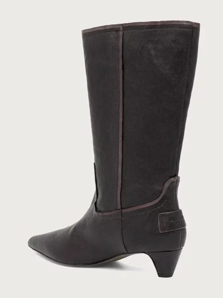 Кожаные ботинки Allsaints на низком каблуке