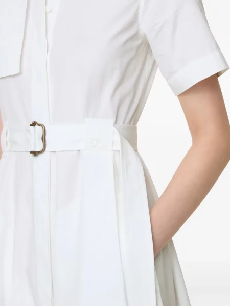 Rochie tip cămașă Burberry din poplin de costum alb