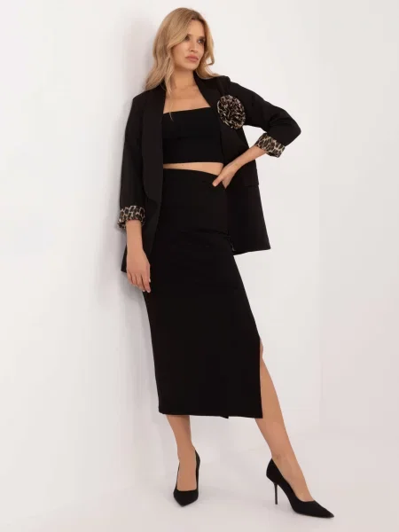 Fustă midi Fashionhunters negru