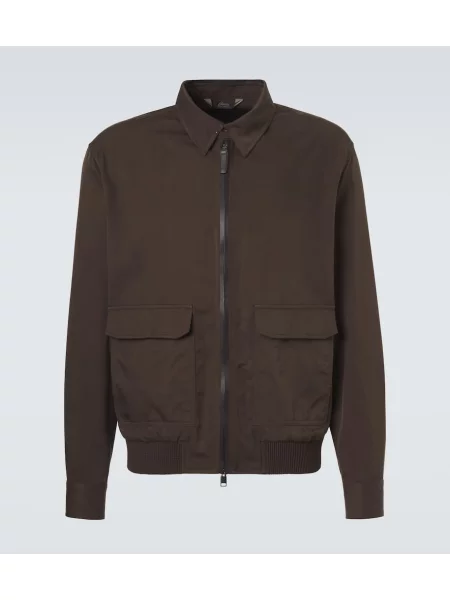 Кожено яке Brioni кафяво