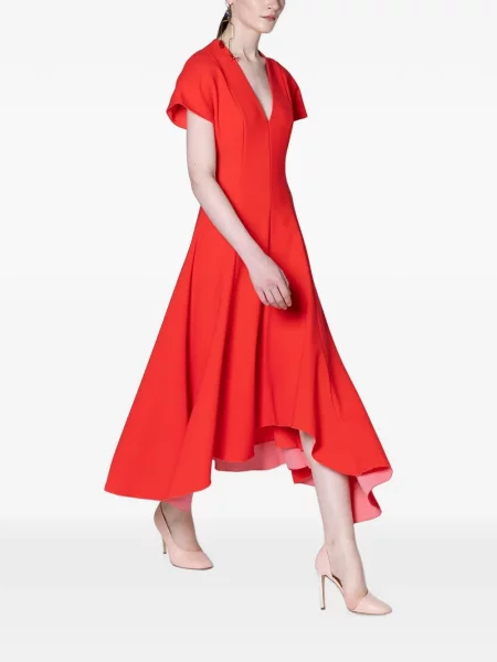 Rochie midi Roksanda asimetrică roșu