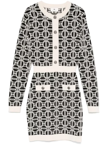 Rochie mini Elisabetta Franchi din jacard de costum