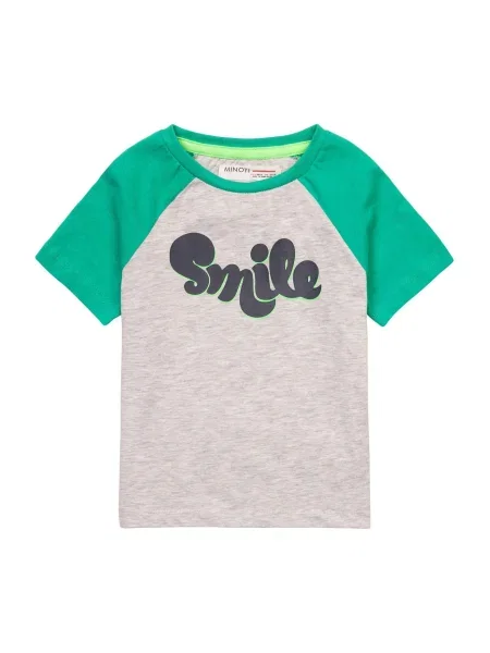 MINOTI Tricou gri / verde negru