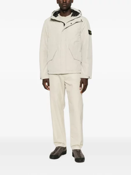Geacă Stone Island cu glugă cu strasuri gri