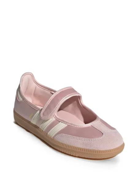Haftowane szorty Adidas sznurowane koronkowe różowe